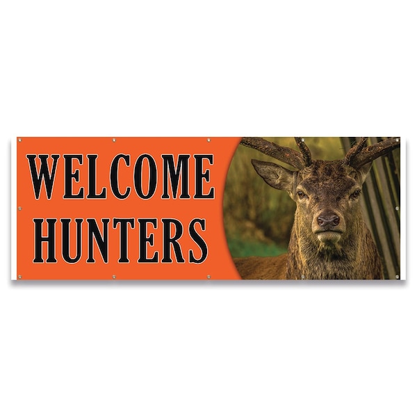 Welcome Hunters Banner Concession Stand Food Truck Single Sided